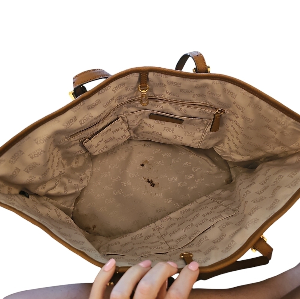 Michael Kors EMRY PAISLEY PRINT LUGGAGE BROWN  LARGE TOTE BAG purse brown - Picture 5 of 7